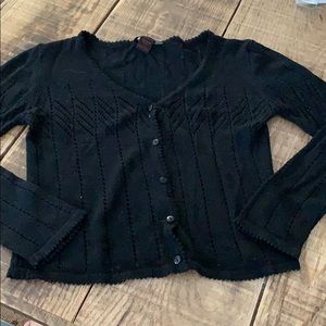 Black V neck cardigan, large